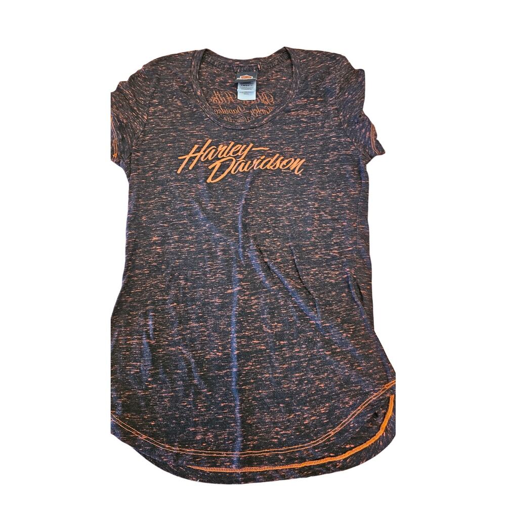 Black Orange washout Harley Davidson size Large Black Hills Rapid City, SD shirt